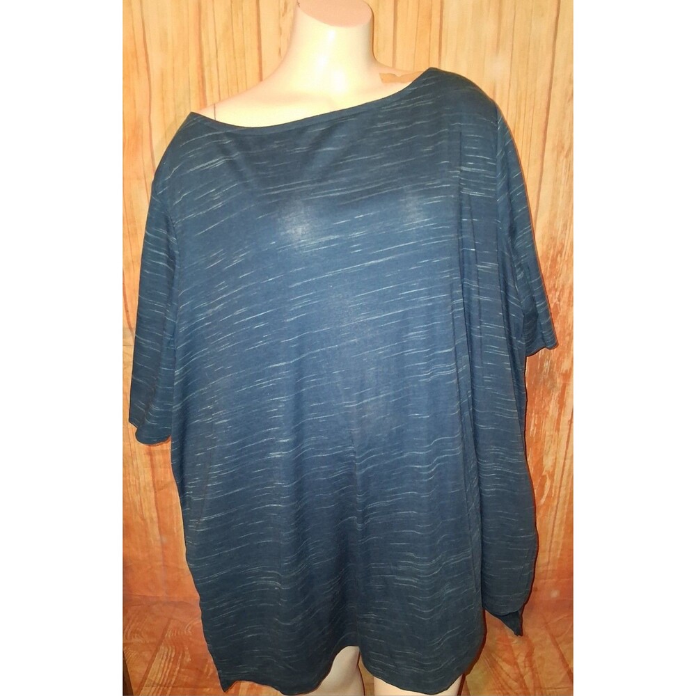 Lane Bryant Blue Stripe Short Sleeve Pullover Blouse Sz 26/28